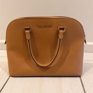 Michael Kors Caramel Saffiano Dome Satchel